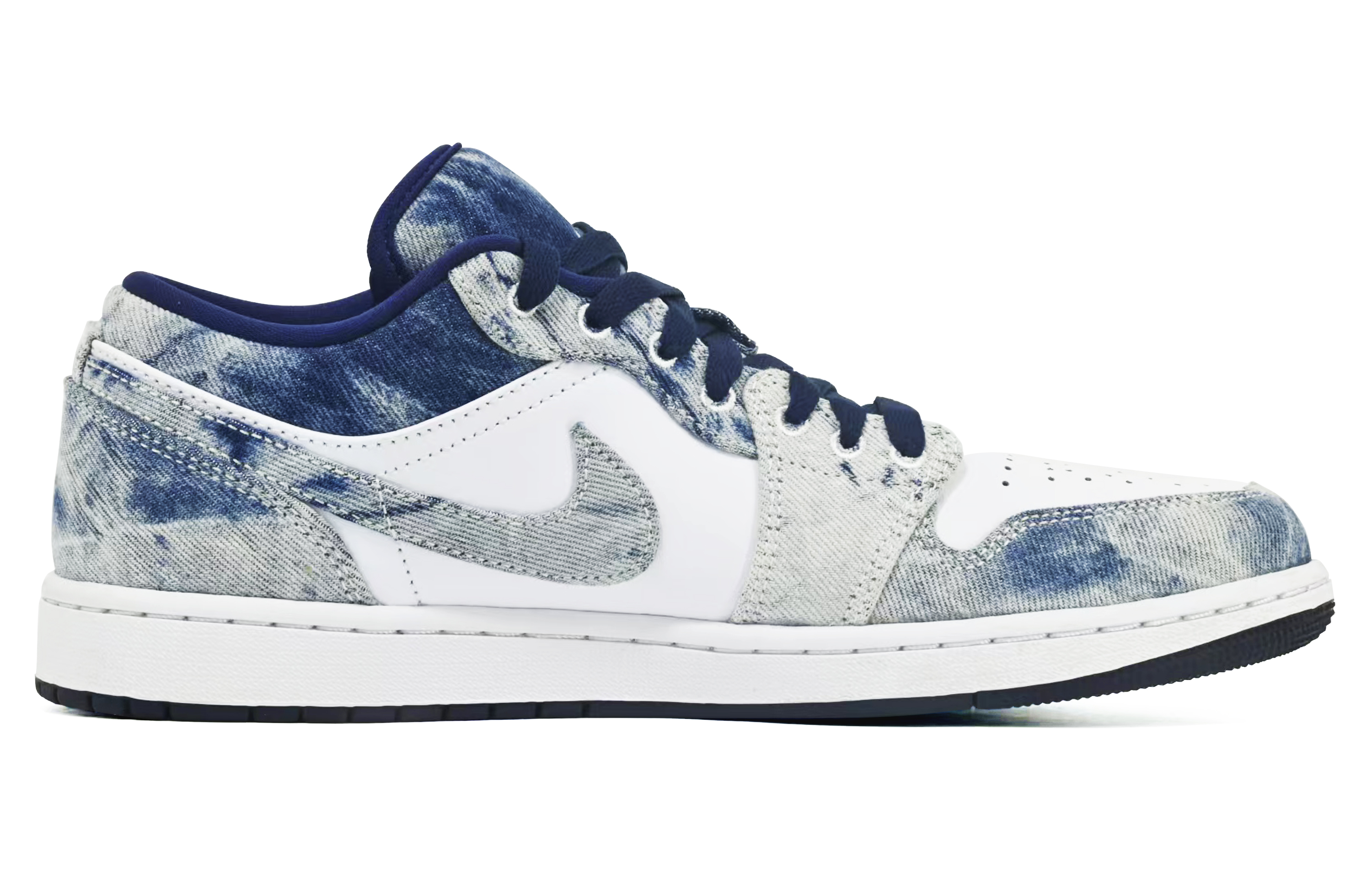 Jordan Air Jordan 1 Cushioning Anti-Slip And Wear-Resistant Low-Top Vintage Basketball Shoes Men's White Blue купить в интернет-магазине Yoocart с быстрой доставкой по России.