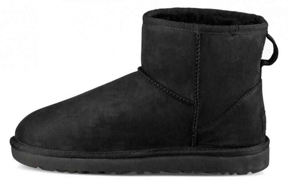 UGG Classic Mini Leather Snow Boots Black Women's