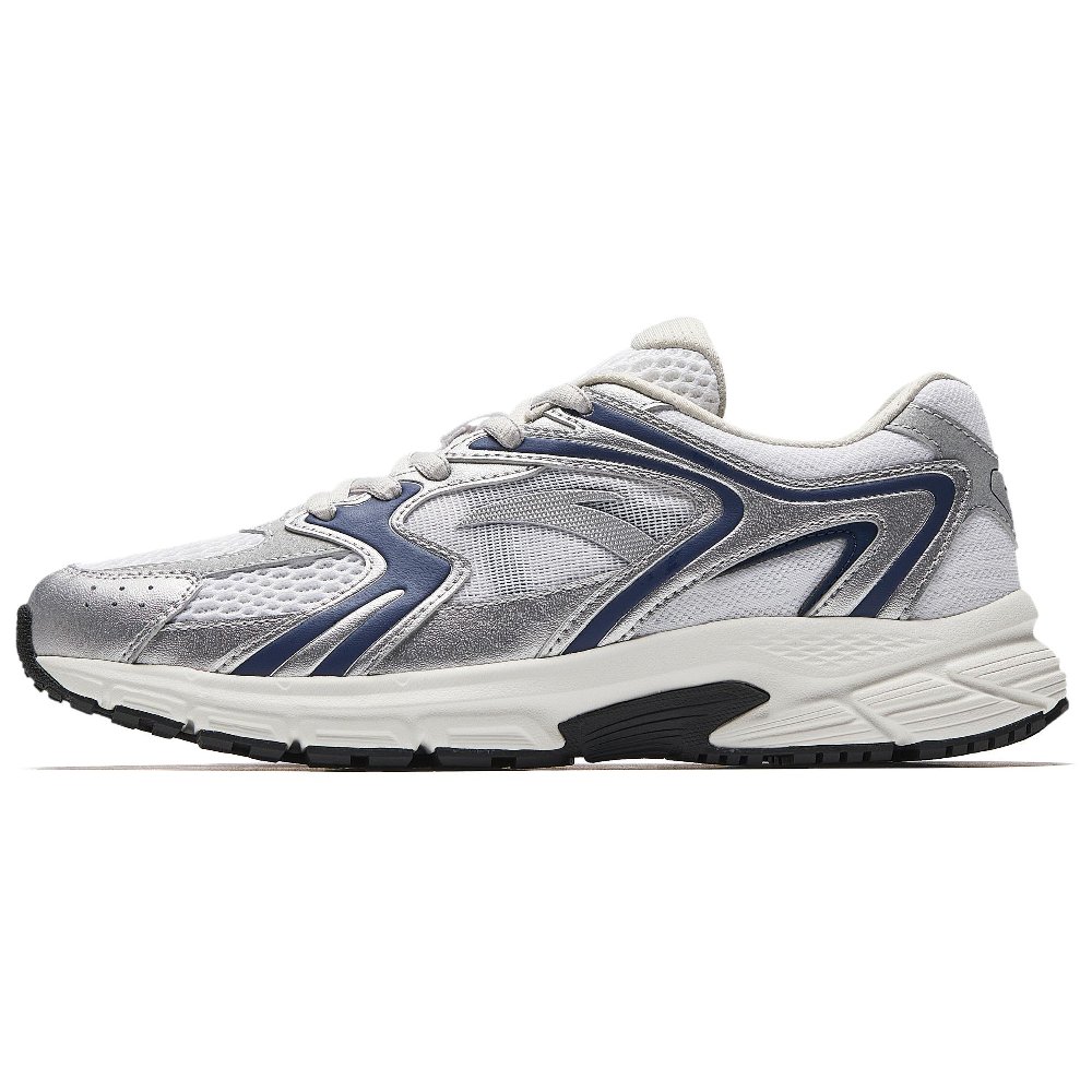 Anta Height Increasing Lightweight Breathable Low Top Casual City Commute Running Shoes Women's White Silver Blue