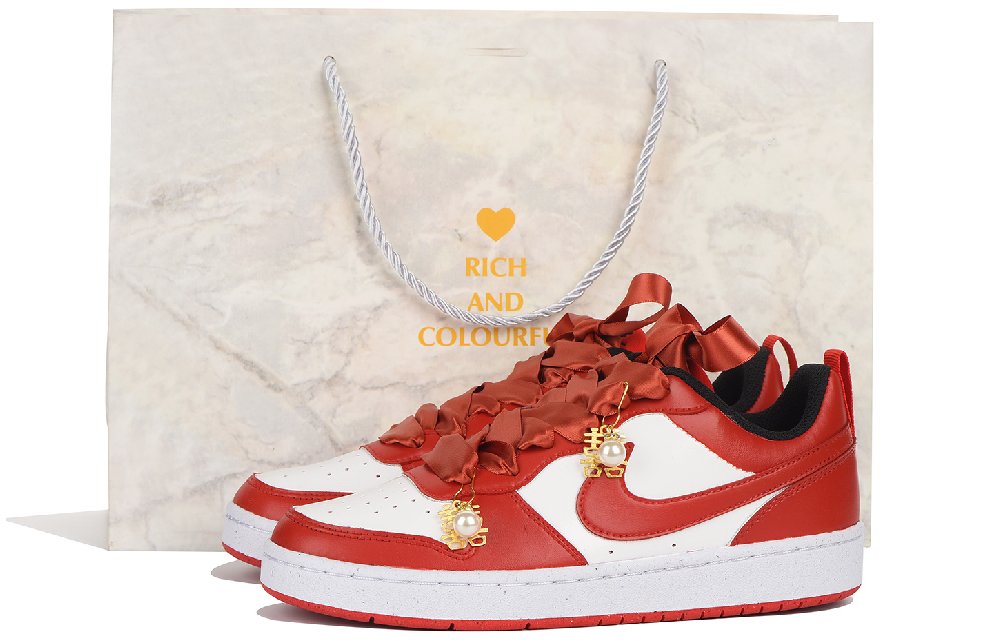 Nike Court Borough Low-Top Skateboard Shoes GS True Red