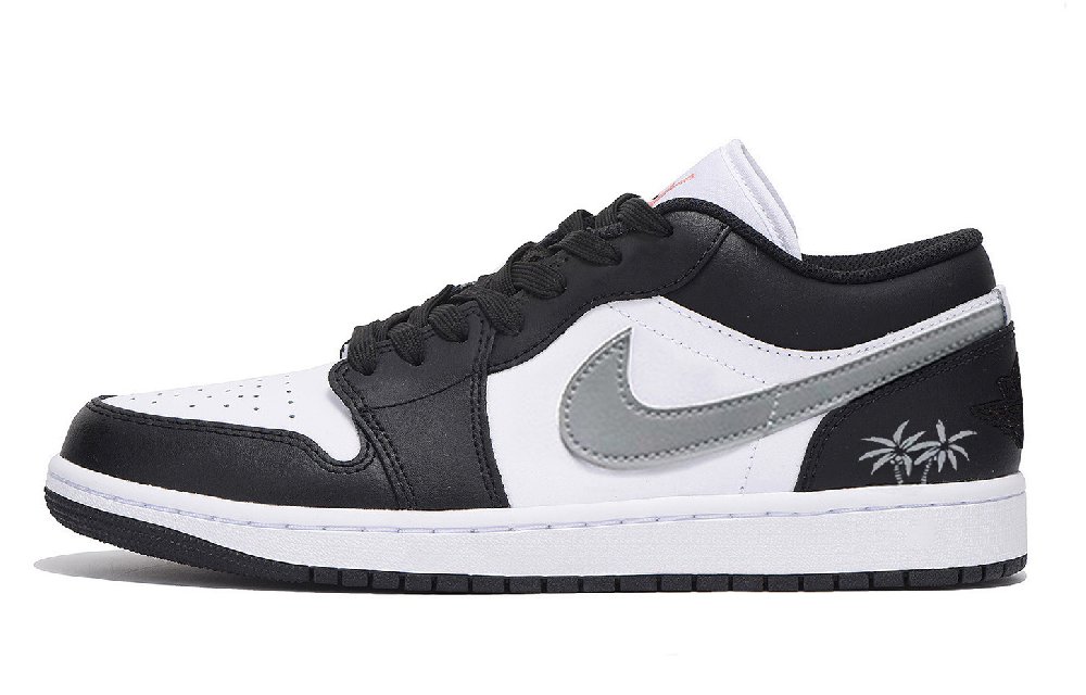 Jordan Air Jordan 1 Abrasion Resistant Coverage Low Top Vintage Basketball Shoes Unisex Light Gray