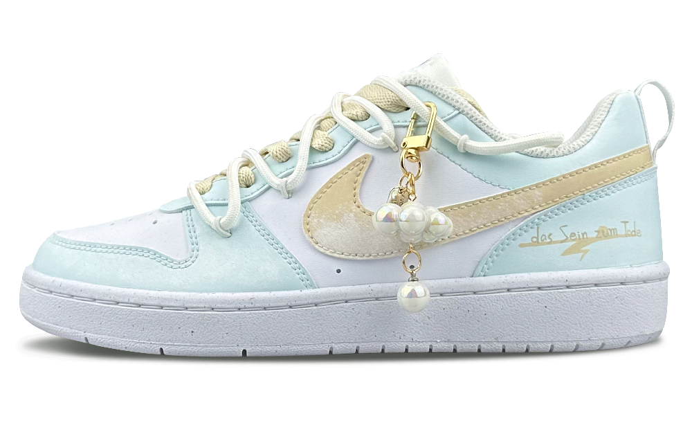 Nike Court Borough Low Sea Salt Coconut Low-Top Skateboard Shoes GS White Blue
