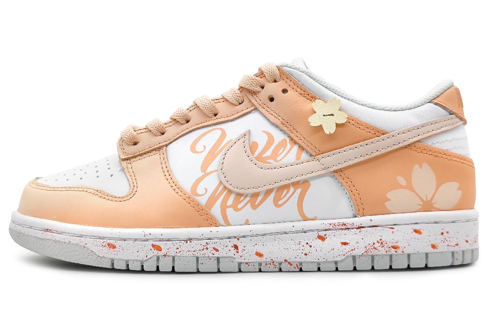Nike Dunk Slip-Resistant Cushioning Wear-Resistant Low-Top Skateboard Shoes Men's Orange Pink