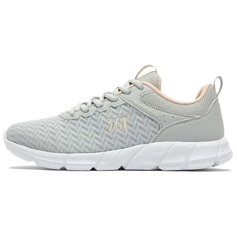 361° Abrasion Resistant Breathable Low Top Casual Running Shoes Women's Photon Gray Smoothie Peach