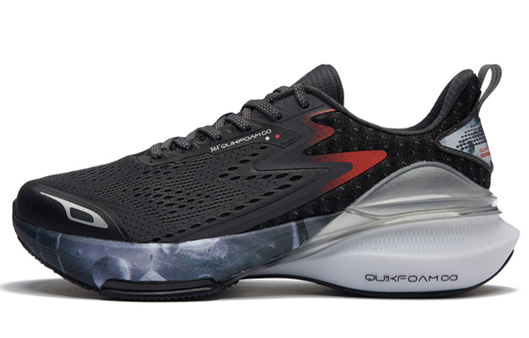 361° Anti-Slip Wear-Resistant Breathable Lightweight Low-Top Running Shoes Men's Gray Black