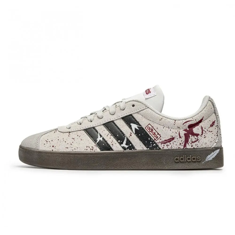 Adidas VL COURT 2.0 Flying Bird Feather Low top Skateboard Shoes Unisex Gray Black Red