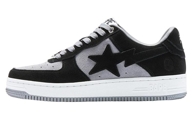 A BATHING APE STA Stylish Skateboarding Shoes Women's Black White