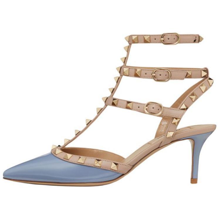 Valentino Rockstud Garavani Slim Heel High Heels 6.5cm Women's Blue