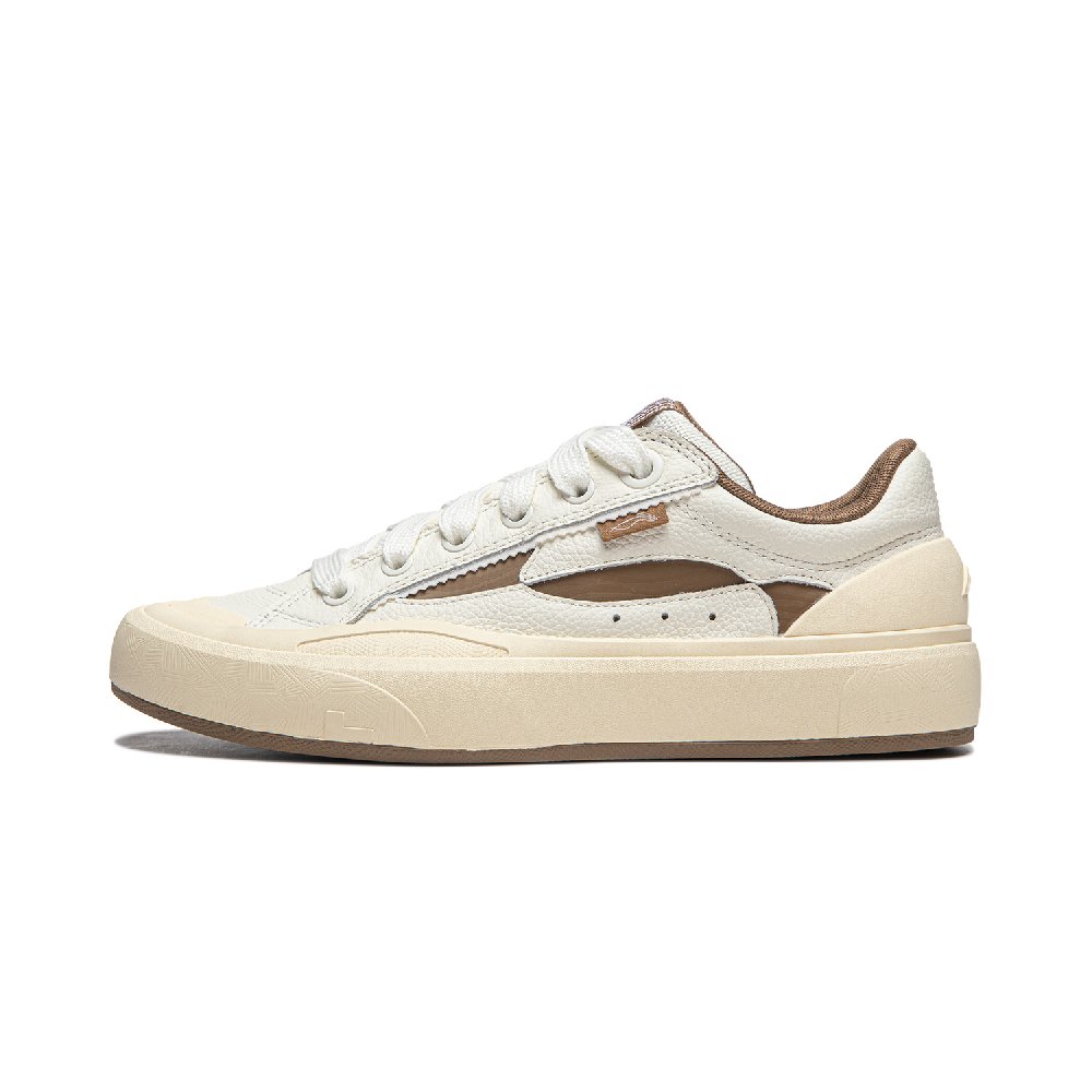 LiNing Non-slip Lightweight Low-Top Skateboard Shoes Men's Beige Brown