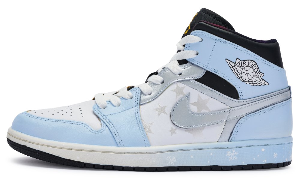 JORDAN Air JORDAN 1 Vintage Basketball Shoes Men High-Top Silver