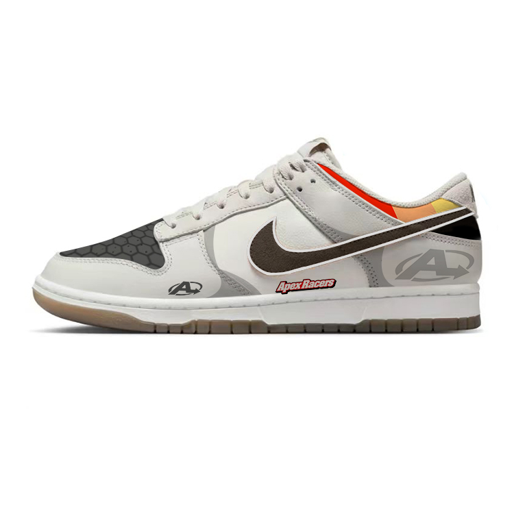Nike Dunk Anti-Slip Wear-Resistant Low-Top Skateboard Shoes Men's Gray Brown