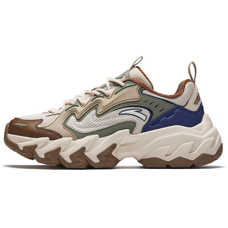 Anta Wear-Resistant Slip-Resistant Low-Top Casual Shoes Men's Beige Green Brown