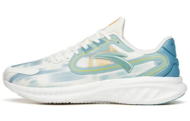 Anta Martian Foam Shock Absorbers Slip Resistant Abrasion Resistant Low top Running Shoes Men's White Green Yellow