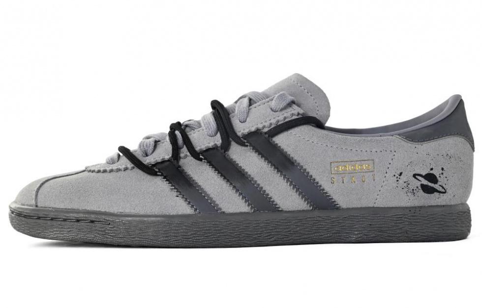 Adidas Originals Stadt NinePro Anti-Slip Wear-Resistant Low-Top Skateboard Shoes Men Black Gray