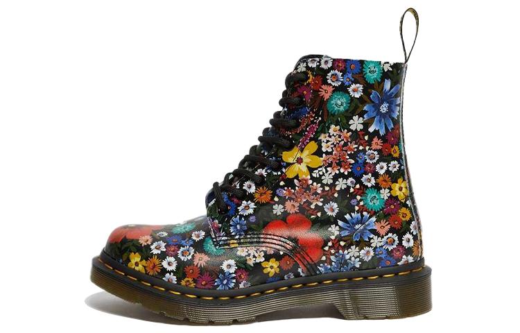 Dr. Martens 1460 Pascal Floral Lace Up Boots Black Women's