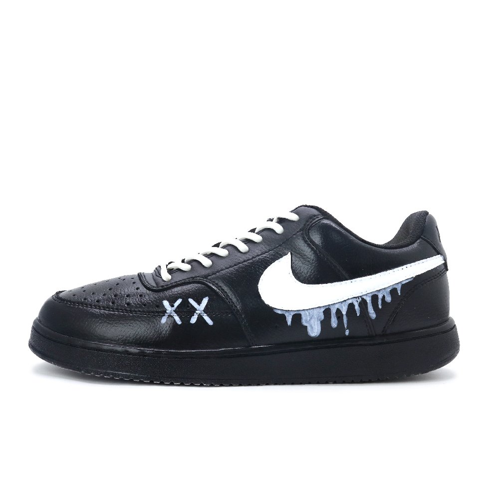 Nike Court Vision 1 Skateboard Shoes Men's Low top Black/White/Blue