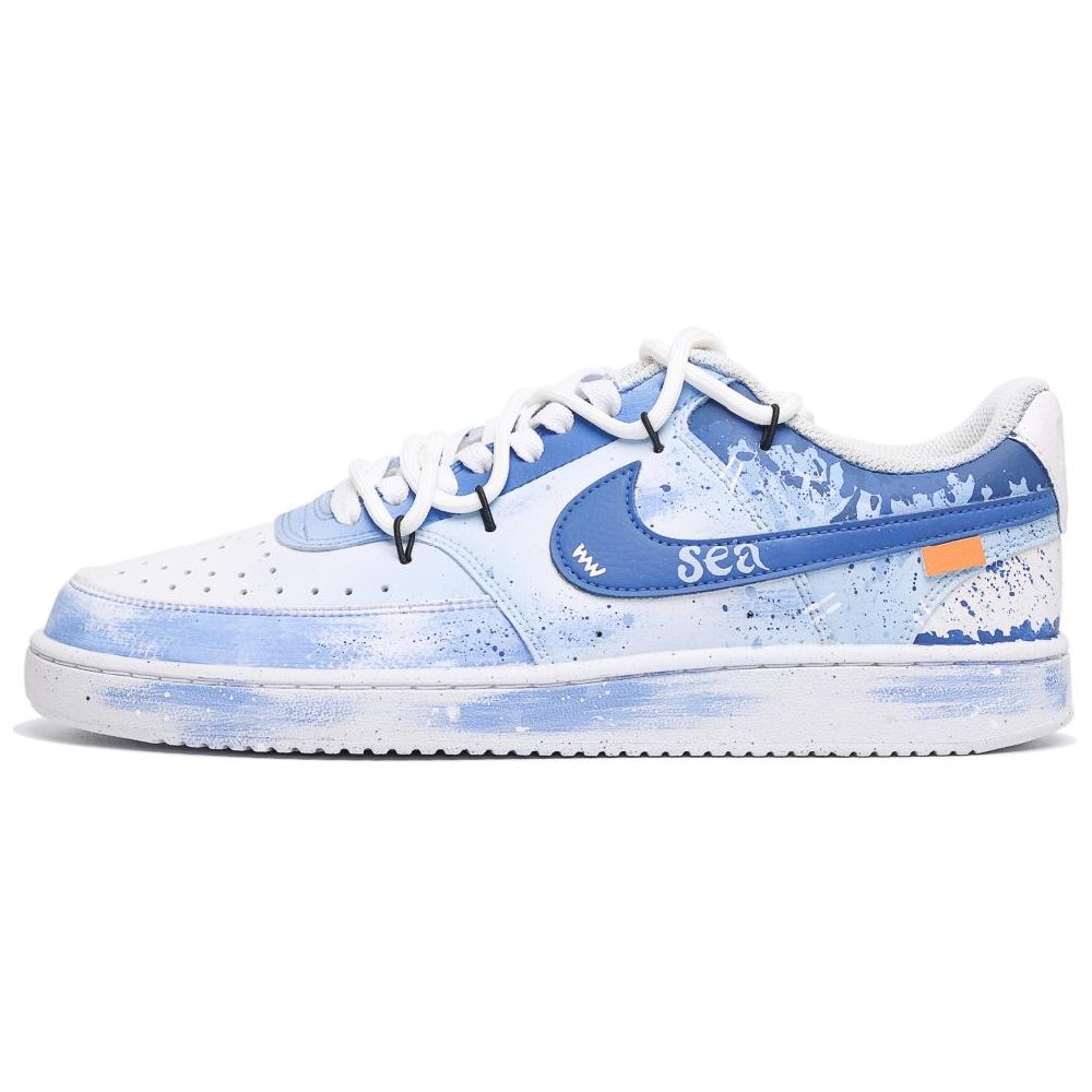 Nike Court Vision 1 Deep Sea Slip-Resistant Low-Top Skateboard Shoes Men's Light Blue