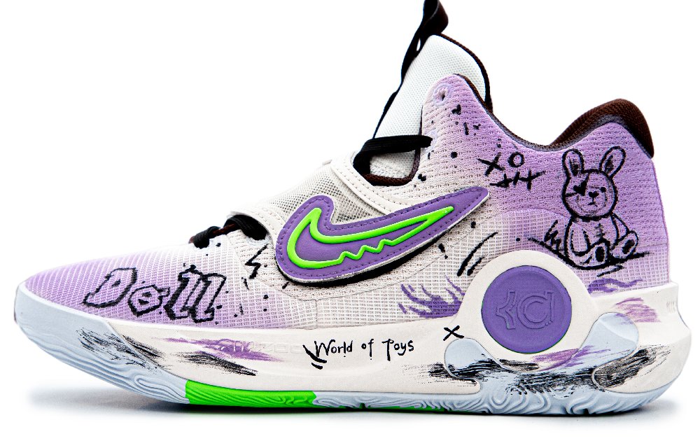 Nike KD Trey 5 X Toy World Anti Slip Wear Resistant Low Top Basketball Shoes Men's White Purple
