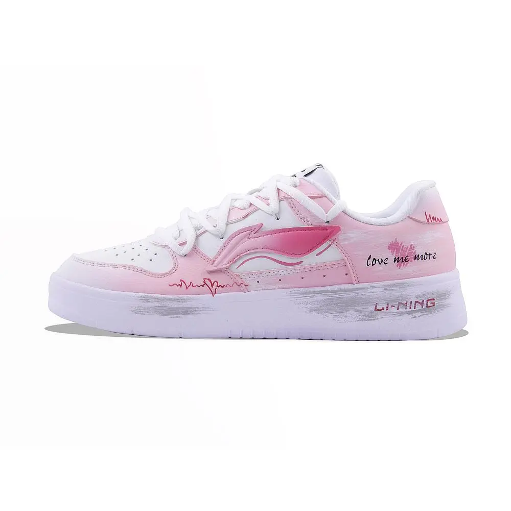 LiNing Pontoon Boats Abrasion Resistant Lightweight Coverage Low top Skateboard Shoes Unisex Peach