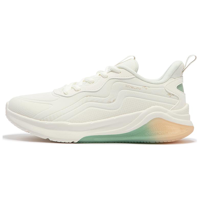 361° Cushioning, Wear Resistant Low Top Casual Running Shoes Women's White Green