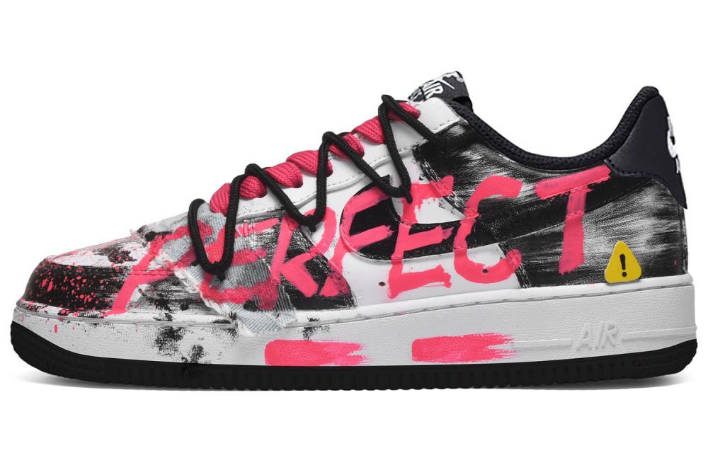 Nike Air Force 1 Low CUS ID Perfectionism Low-Top Skateboard Shoes Unisex Black And White Roses