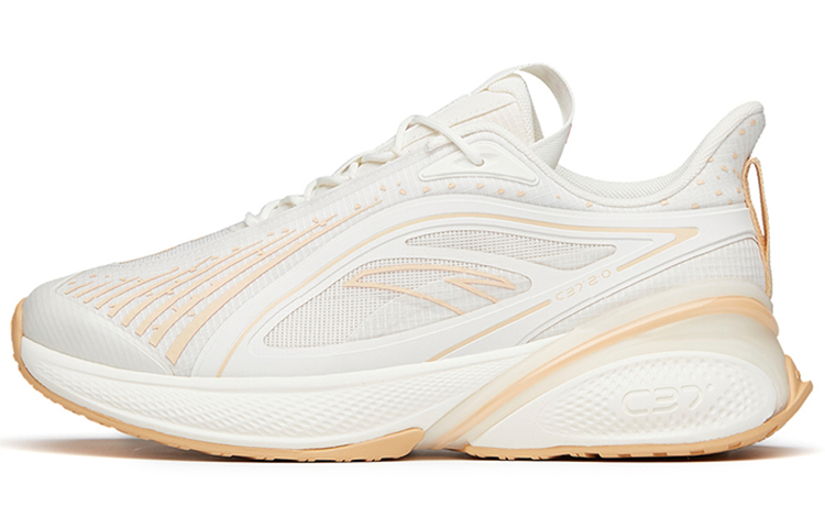 Anta C37 2.0 Shock Absorbers Slip Resistant Abrasion Resistant Lightweight Low top Running Shoes Men's White Orange