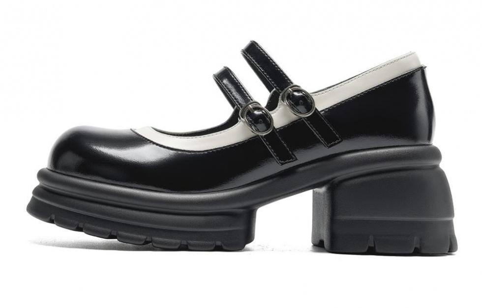 EBLAN Chunky Heel Mary Jane Shoes Women's Black