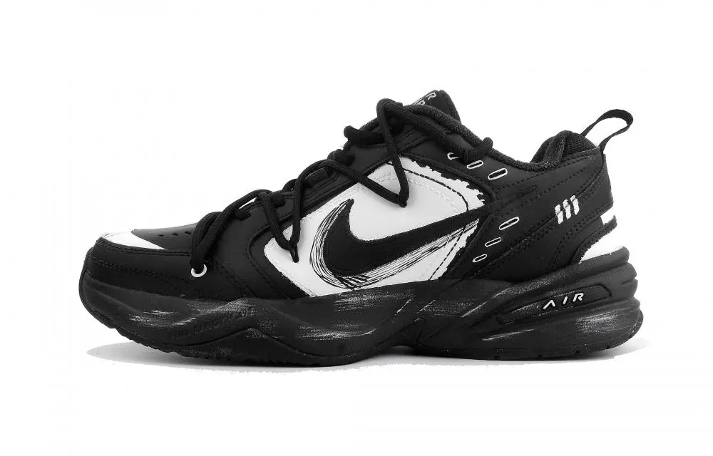 Nike Air Monarch 4 Black Knight Low top Chunky Sneakers Unisex Black White