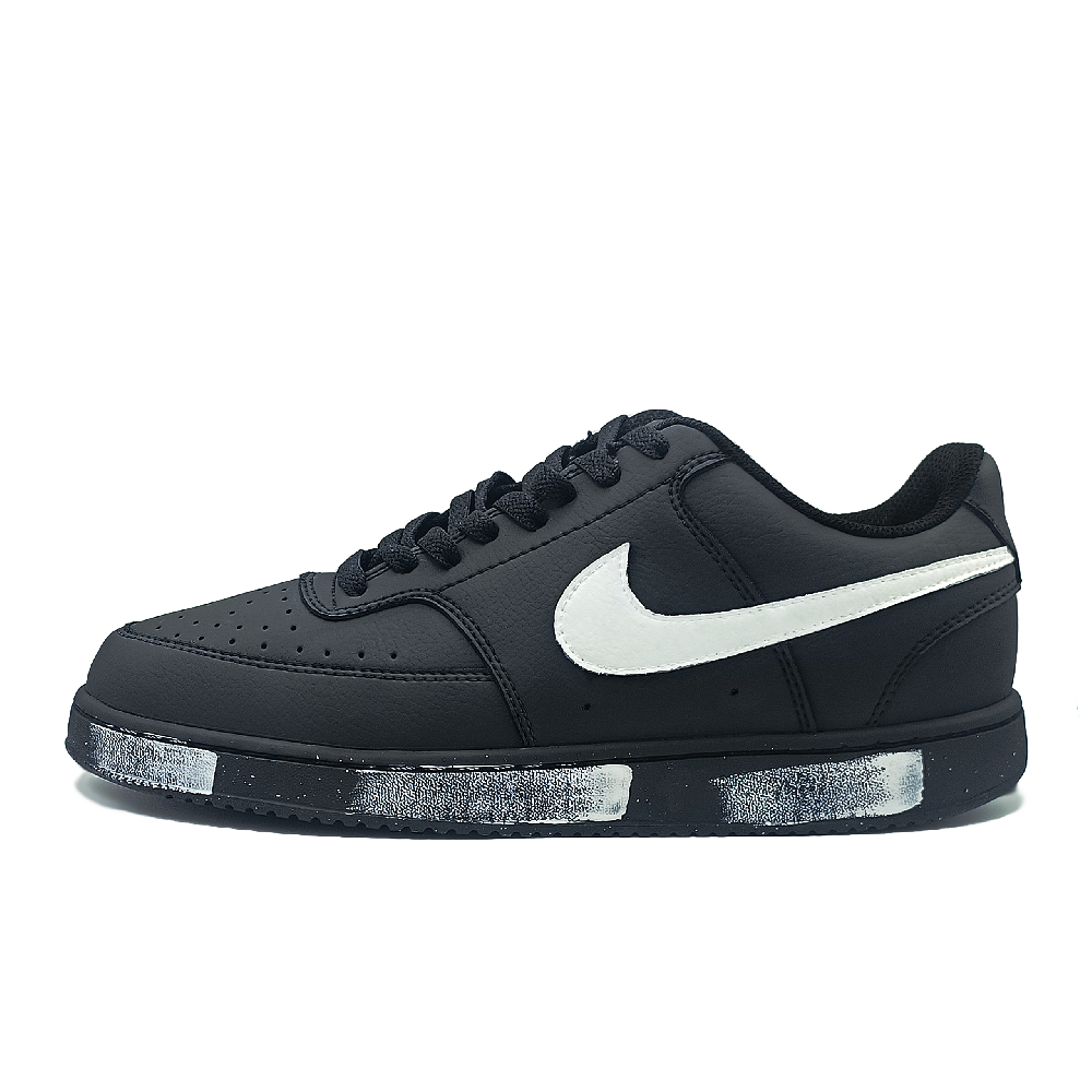 Nike Court Vision Low Anti-Slip Wear-Resistant Low-Top Skateboard Shoes Unisex Black White