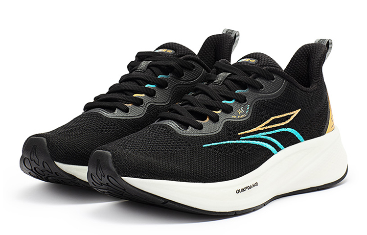 361° QU!KFOAM Cushioned Wear Resistant Breathable Low Top Training Running Shoes Men's Obsidian Black