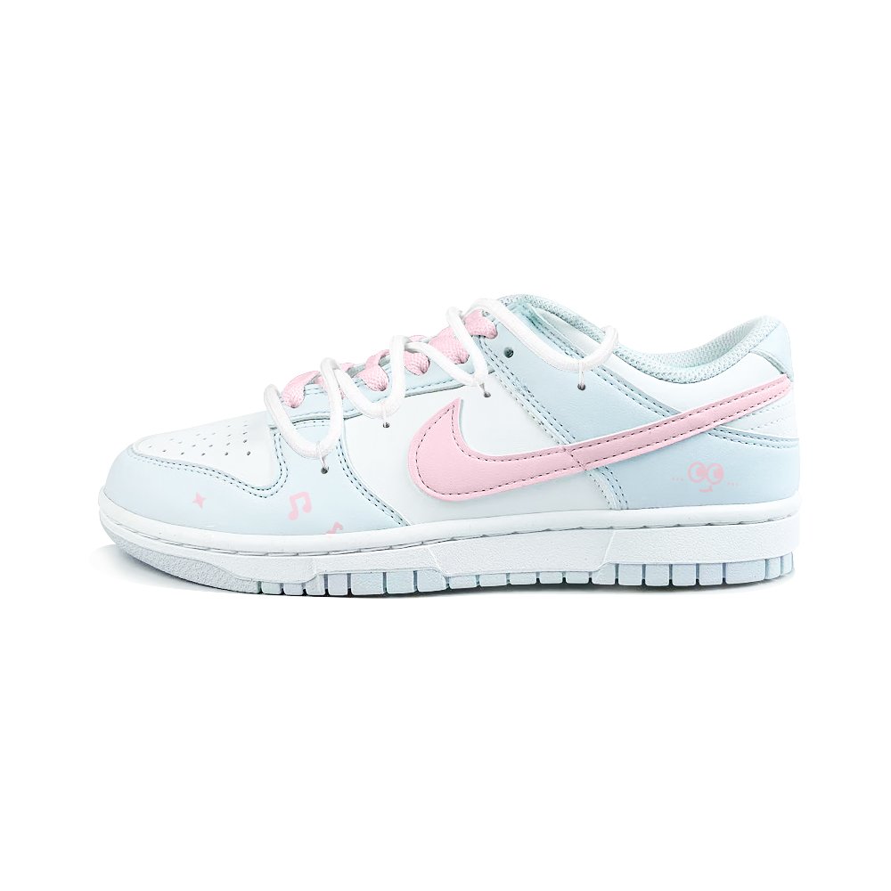 Nike Dunk Abrasion Resistant Low Top Skateboard Shoes Unisex Blue Pink