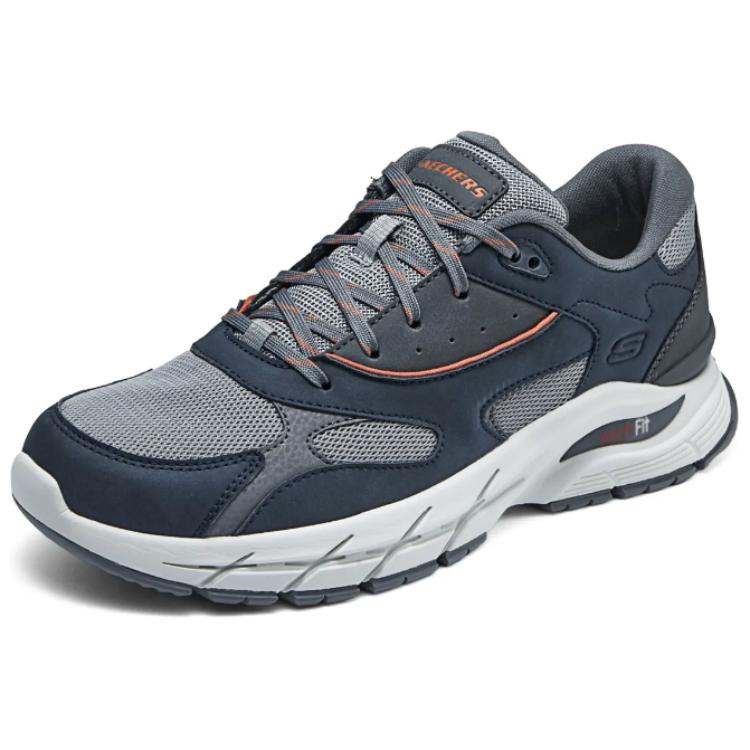 Skechers Durable Breathable Low-Top Casual Shoes Men's Blue Gray купить в интернет-магазине Yoocart с быстрой доставкой по России.