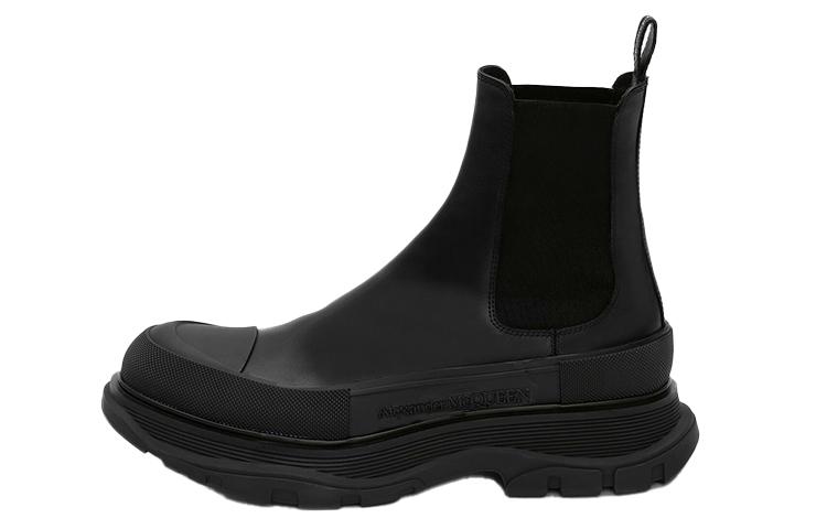 Alexander McQueen Tread Slick Ankle Boot Black Silver