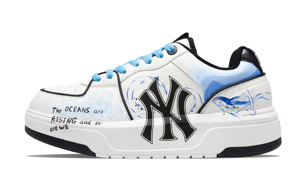 MLB Chunky Liner Slip Resistant Waterproof Low top Skateboard Shoes Unisex Blue White