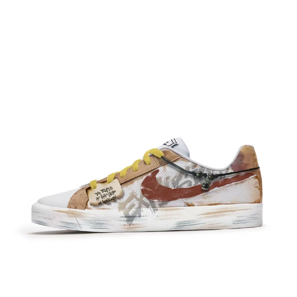 Nike Court Royale Anti-Slip Wear-Resistant Low-Top Skateboard Shoes Unisex Brown White