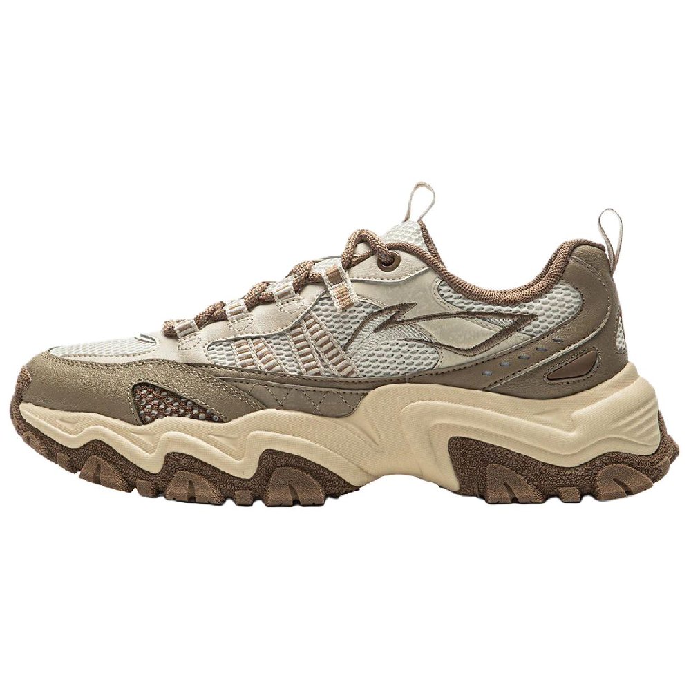 LiNing Shan Xing Cushioning, Slip Resistant, Abrasion Resistant Support Low Top Casual Shoes Men's Beige Umber