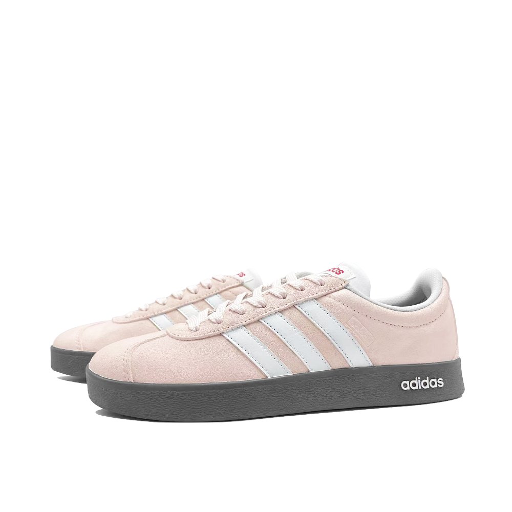 Adidas Neo VL Court 2.0 Pink Rose Abrasion Resistant Low Top Skateboard Shoes Unisex Pink White