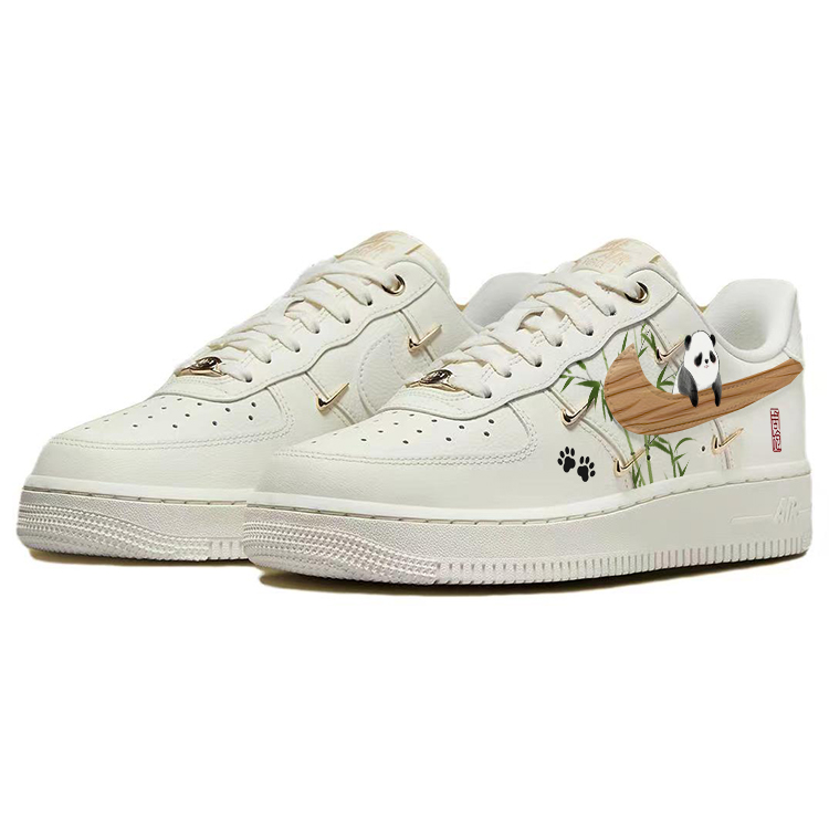 Nike Air Force 1 Anti-Slip Wear-Resistant Low-Top Skateboard Shoes Women's White Gold купить в интернет-магазине Yoocart с быстрой доставкой по России.