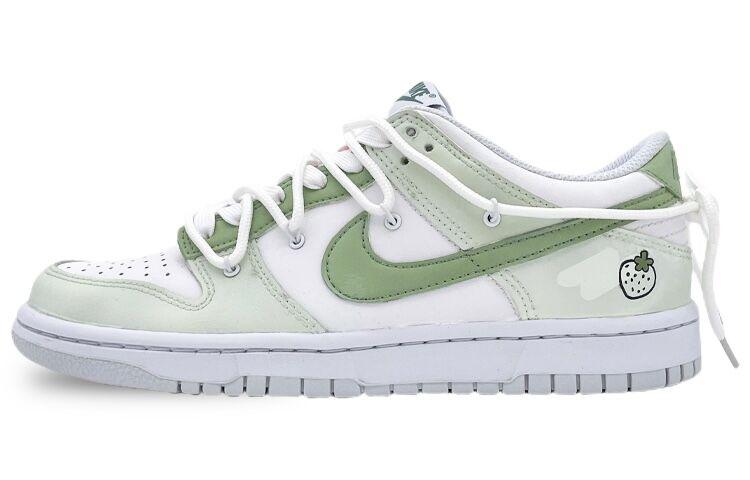 Nike Dunk Anti-Slip Wear-Resistant Low-Top Skateboard Shoes Women's White Green
