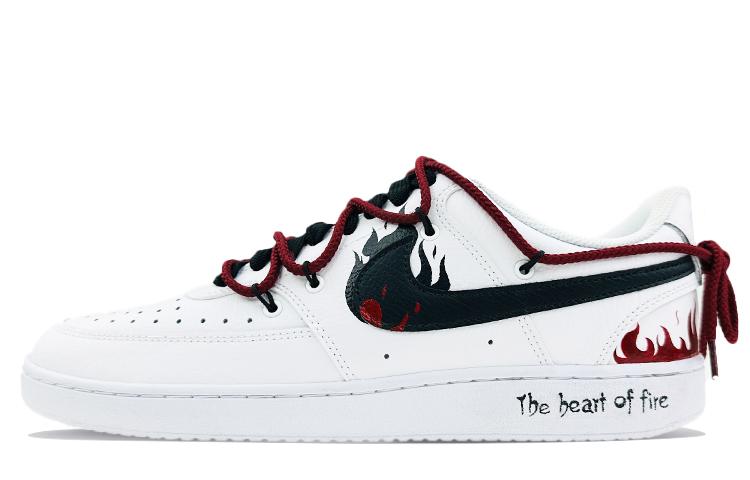 Nike Court Vision 1 Low Low-Top Skateboard Shoes Men's Red Black
