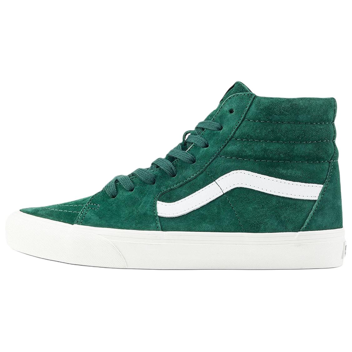 Vans Sk8 Hi High top Skateboard Shoes Unisex Dark Green White