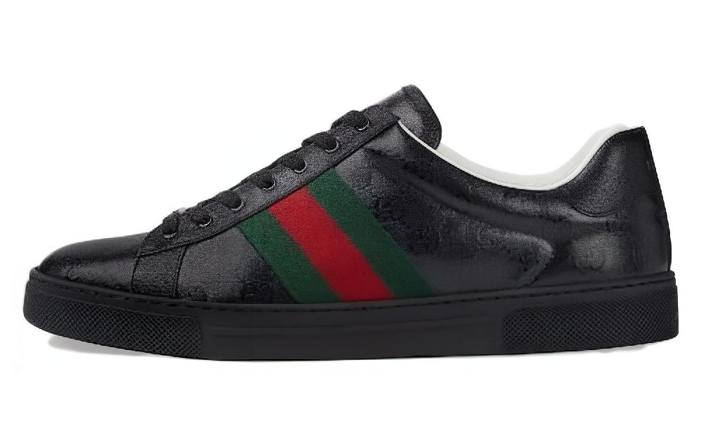 GUCCI Ace 'GG Crystal Canvas   Black'