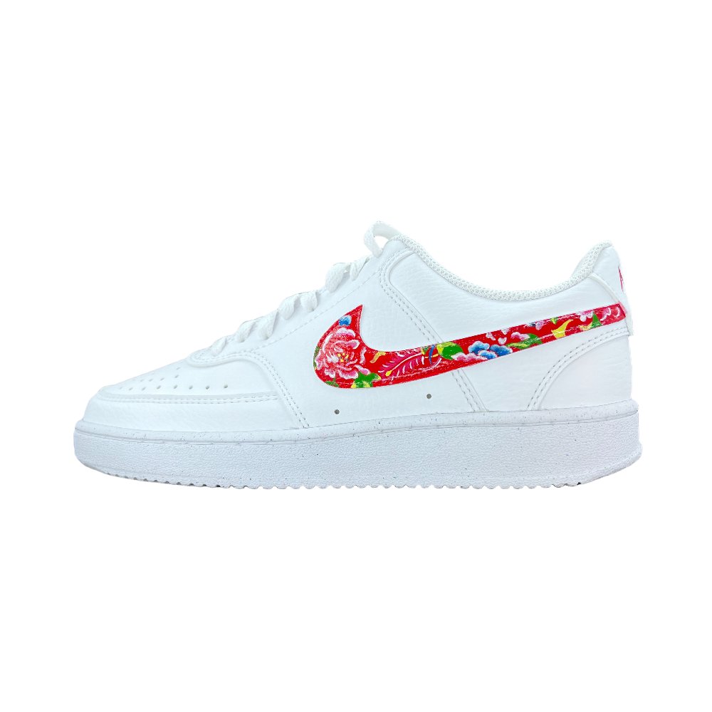 Nike Court Vision 1 Skateboard Shoes Women's Low-Top White/Red