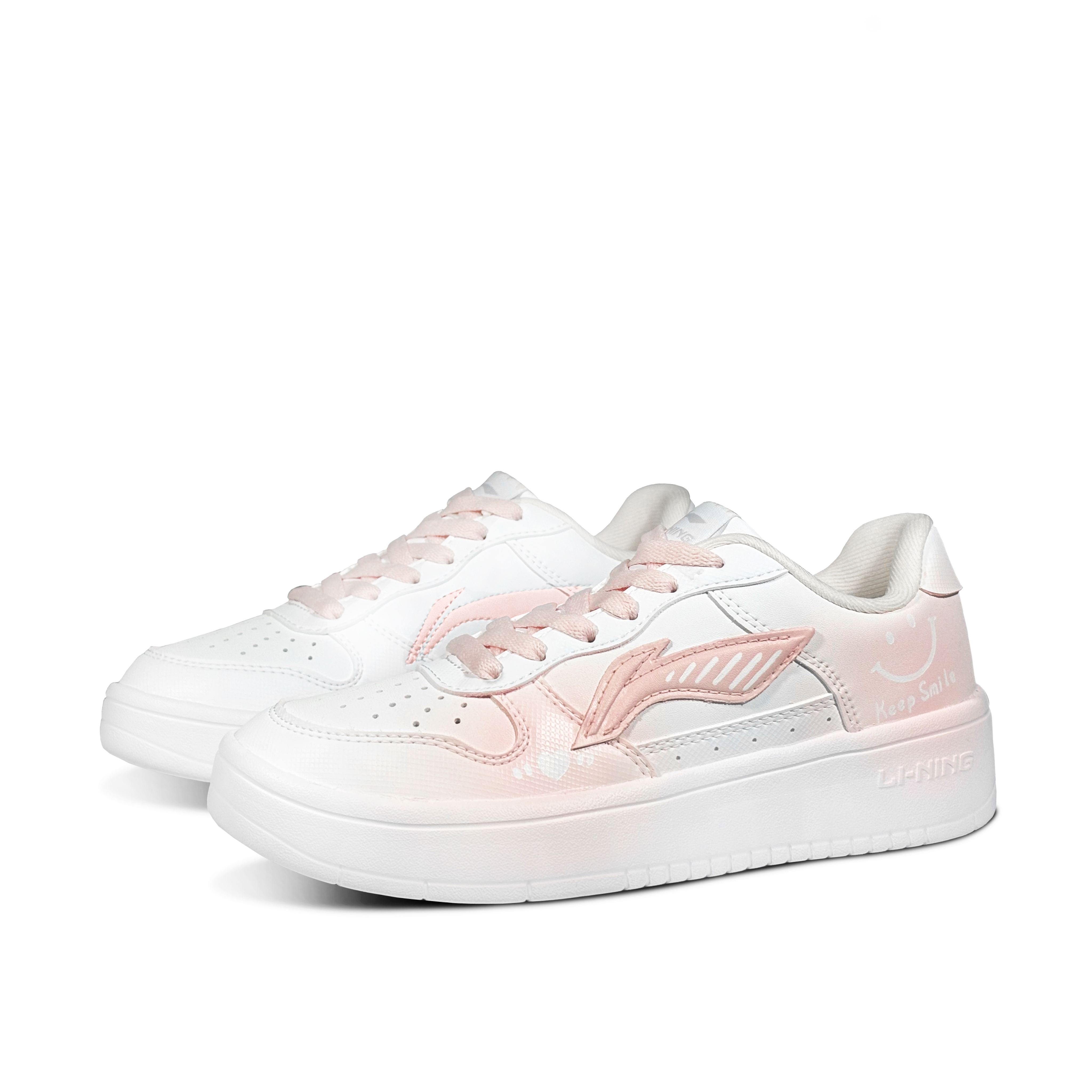 LiNing Pontoon Boats Slip Resistant, Abrasion Resistant, Breathable Low Top Skateboard Shoes Women's Pink White купить в интернет-магазине Yoocart с быстрой доставкой по России.