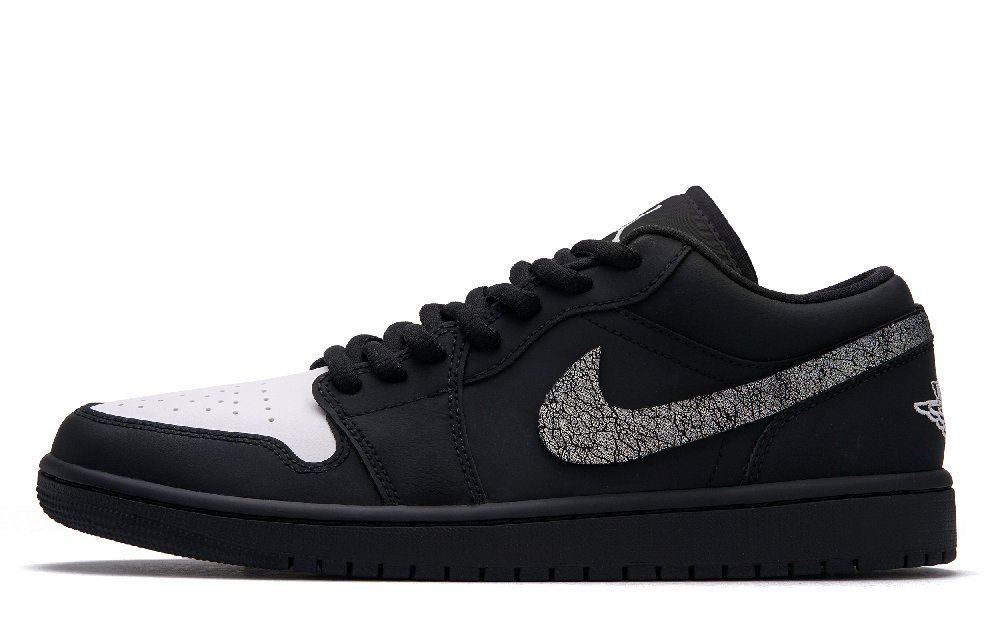 Jordan Air Jordan 1 'void Crack' Low Top Vintage Basketball Shoes Unisex Black White