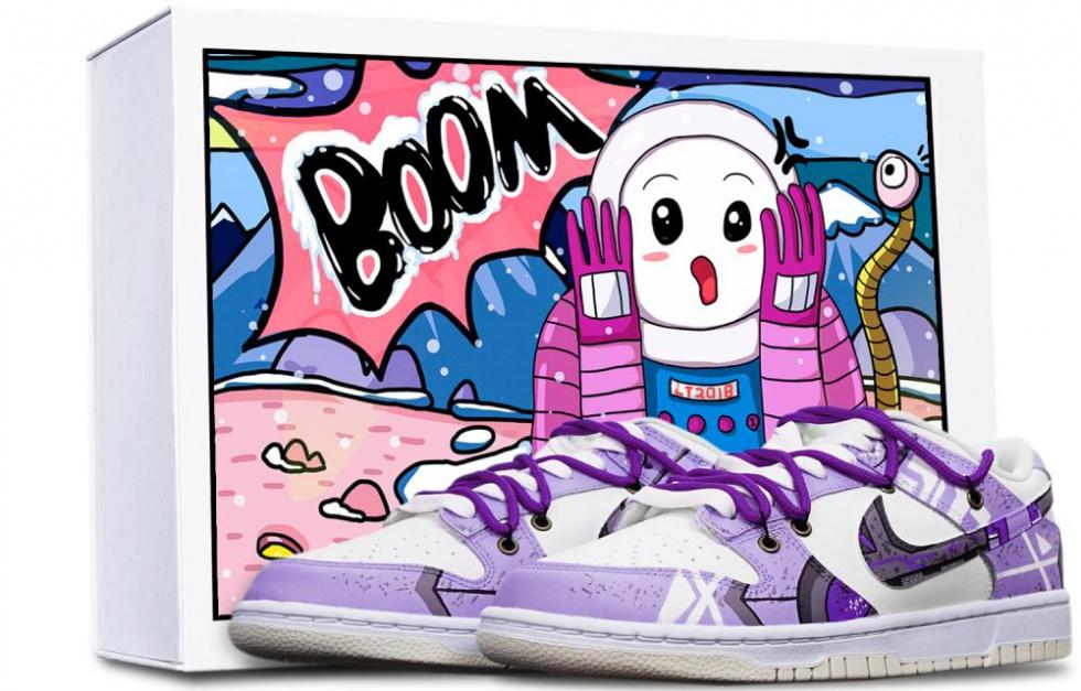 Nike Dunk Low Retro Low Top Skateboard Shoes Men's Purple White