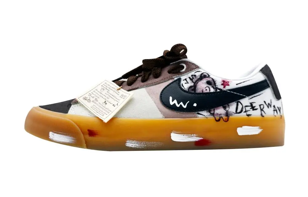 Nike Blazer Evil Bear Coverage, Cushioning, Abrasion Resistant, Balance Low top Skateboard Shoes Unisex