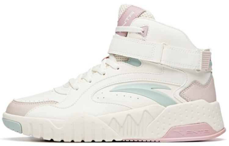 Anta Durable Breathable High-Top Skateboard Shoes Women's Lotus Gray White
