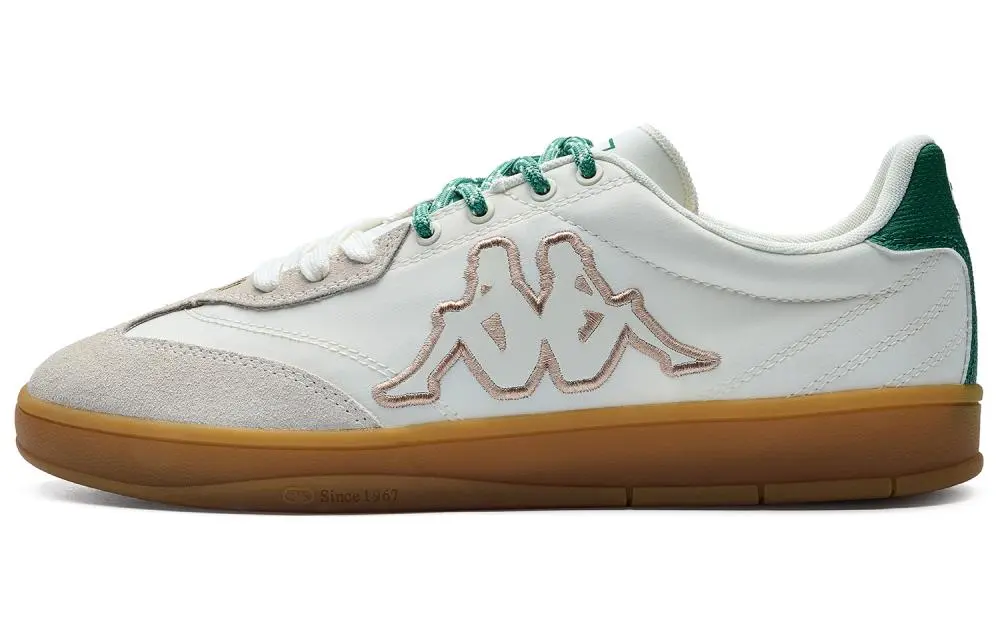 Kappa Tifo Back to Back Anti Slip Wear Resistant Low Top Skateboard Shoes Unisex White Green