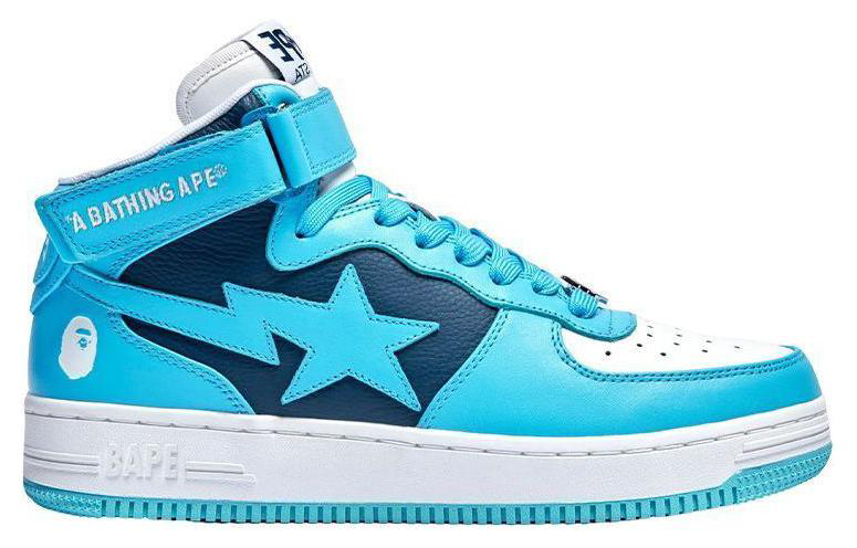 A BATHING APE Bape STA MI Mid top Stylish Skateboarding Shoes Women's Sky Blue купить в интернет-магазине Yoocart с быстрой доставкой по России.